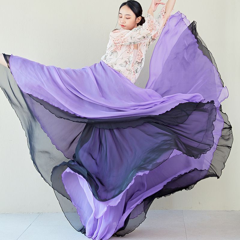 [M &amp; E] Đầm Chiffon Dáng Dài Khiêu Vũ Latin Cổ Điển Phong Cách Mới 2021 Dành Cho Bạn Nữ