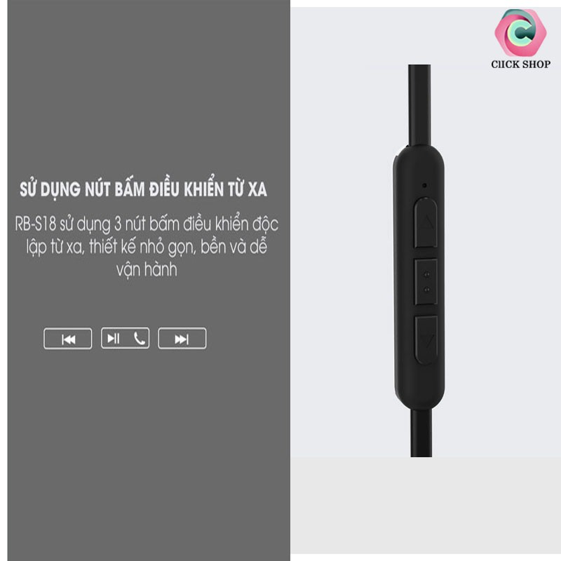 Tai nghe Bluetooth Remax RB-S18 - Tai nghe remax S18 dáng thể thao quàng cổ