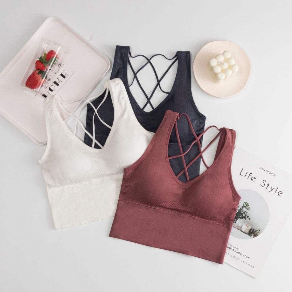 Áo Croptop hở lưng thể thao tập gym yoga hàng quảng châu cao cấp (AT15)