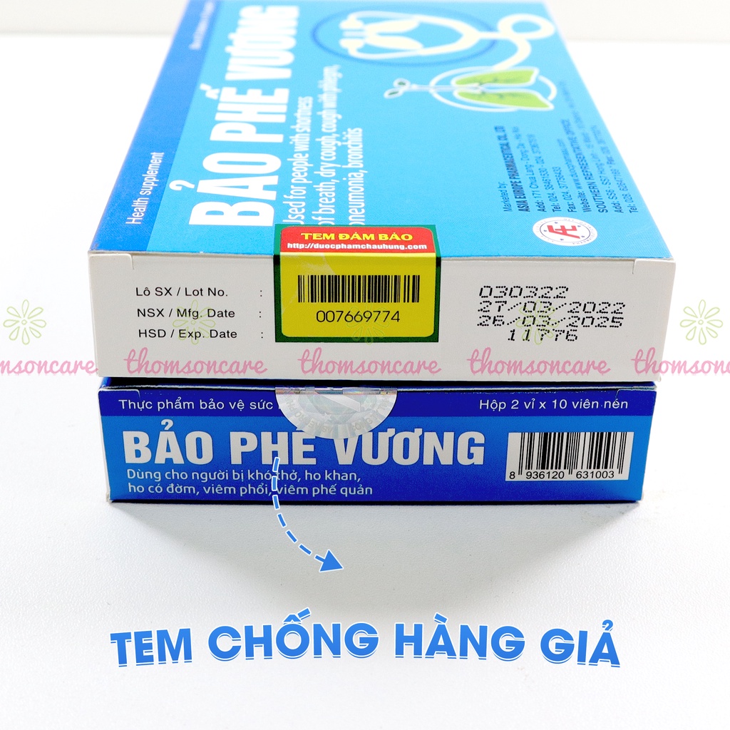 Bảo phế vương Hộp 20 viên Hỗ trợ giảm ho có đờm, phế quản từ thảo dược