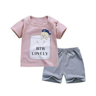 Set 2 bộ cotton mặc hè cho bé