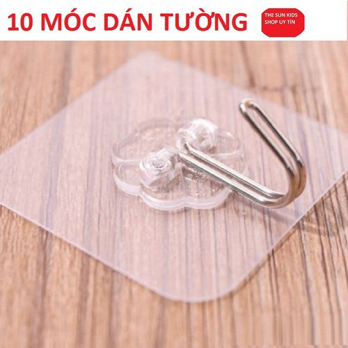 Combo 10 móc dán tường trong suốt chịu lực