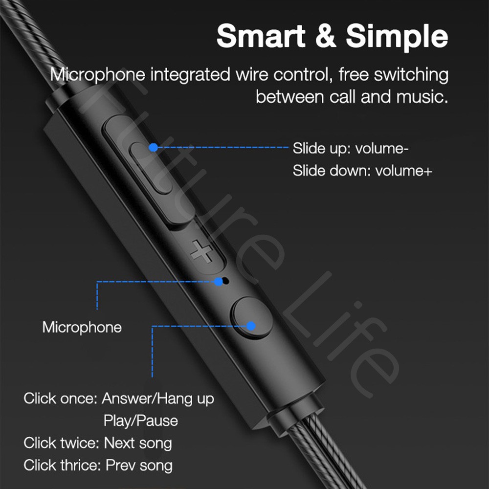 Tai nghe nhét tai đa năng âm thanh cực êm có mic nhiều màu