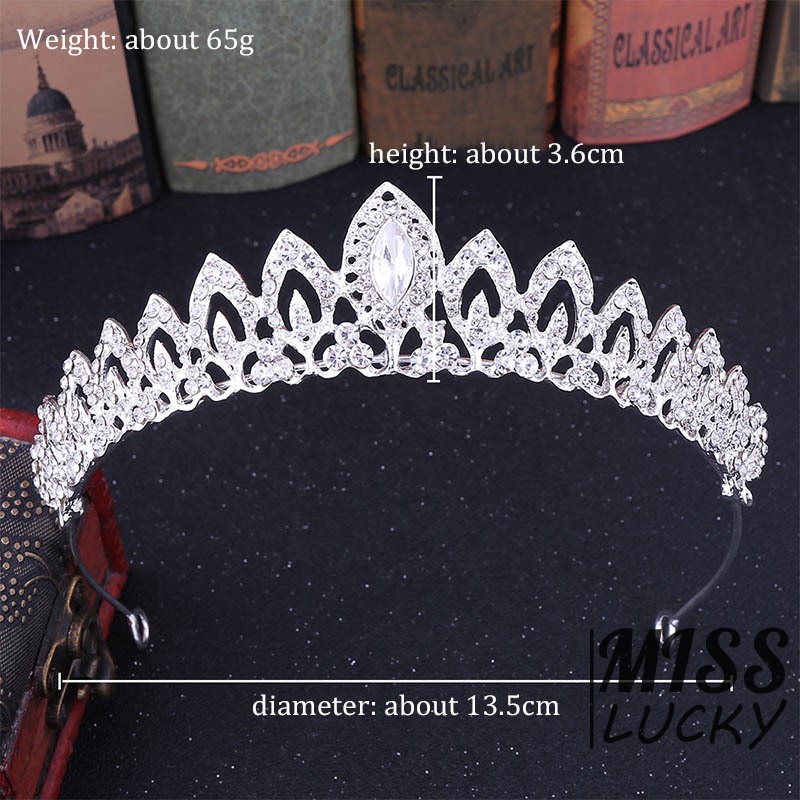 Vương miện đính kim cương nhân tạo sang trọng cho cô dâu