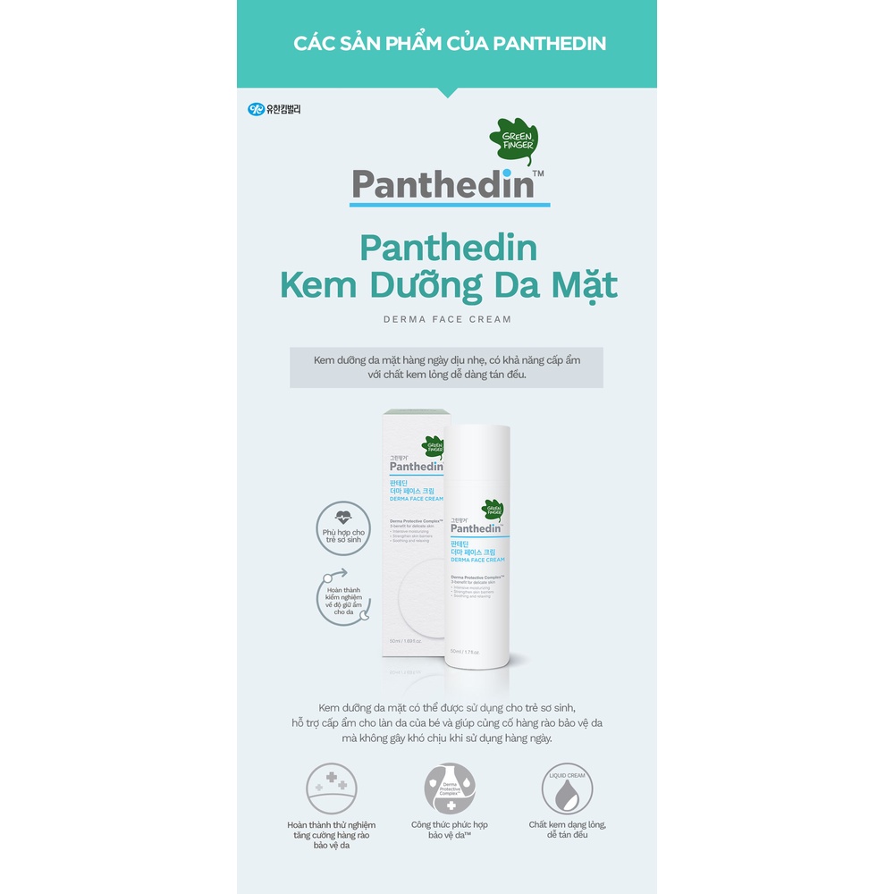 Combo 2 Sữa Dưỡng Thể Và Kem Dưỡng Da Mặt Cho Bé Greenfinger Panthedin Derma Lotion 230ml + Face Cream 50ML