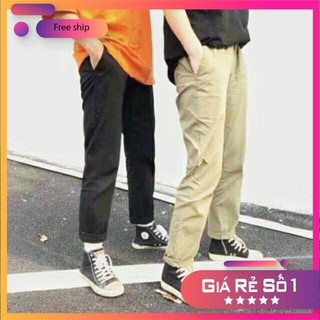 QUẦN KAKI UNISEX ♥️FREESHIP♥QUẦN BASIC PANTS 2 MÀU ĐEN BE