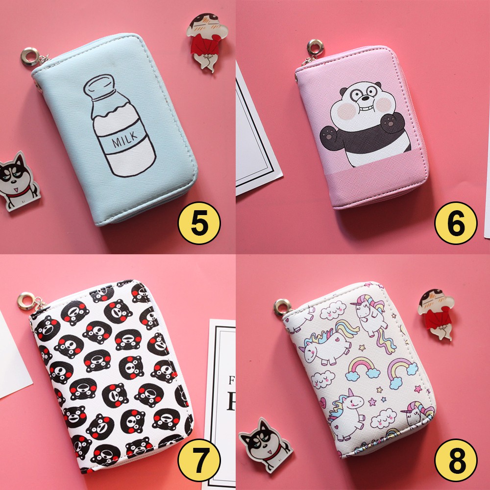 [12 Mẫu Siêu Cute ^^] Bóp Ví Ngắn Nữ Cầm Tay Họa Tiết Hoạt Hình Thỏ Tai Dài Gấu Ú Chống Xước Chống Nước Tiện Lợi ! | BigBuy360 - bigbuy360.vn