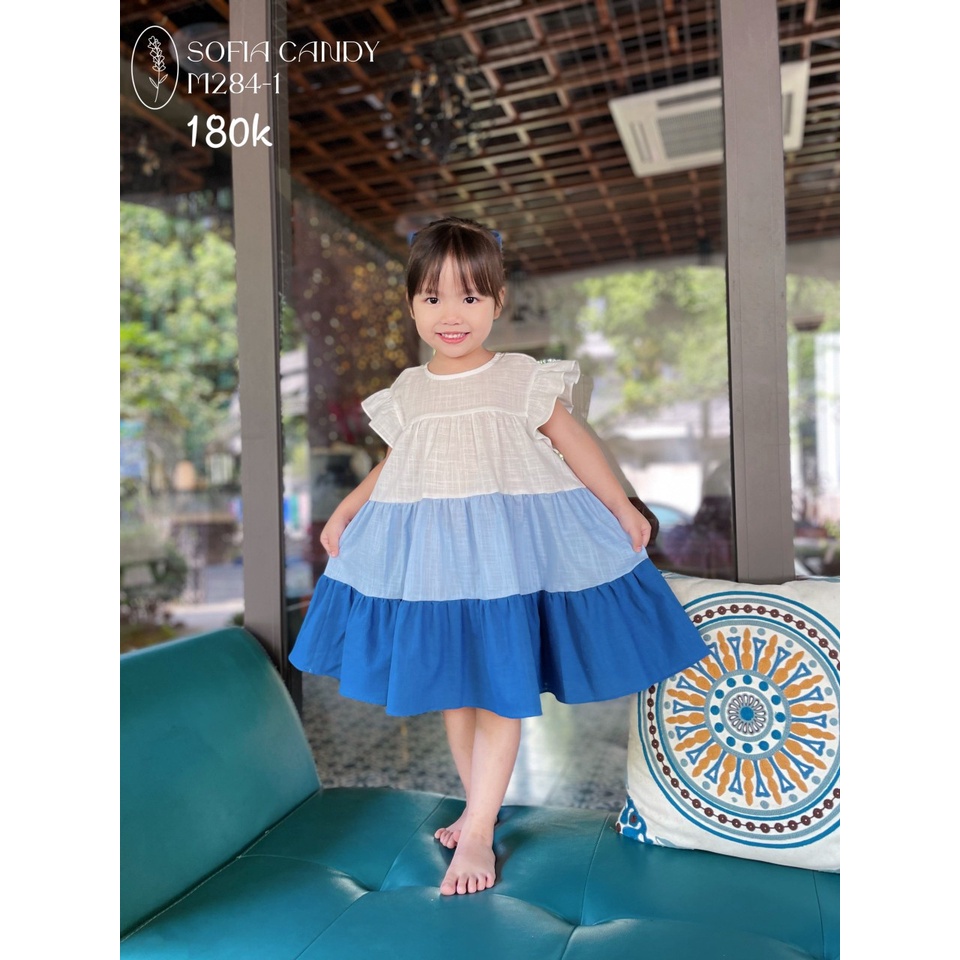 ĐẦM XOÈ SOFIA CANDY BA TẦNG PHỐI MÀU SIZE 8-30KG💙 VÁY XÒE MAXI BÉ GÁI CHẤT VẢI XƯỢC XUẤT HÀN CAO CẤP