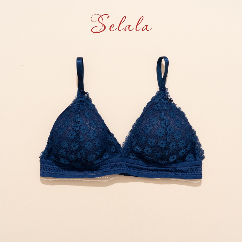 Áo Bra Selala Ren Hoa Cúc Không Gọng Đệm Mỏng BR16