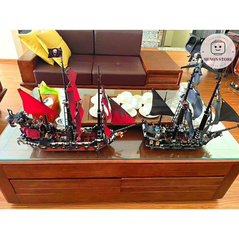 Đồ chơi lắp ráp 18015 6001 19021 16009 Mô hình Tàu Queen Anna đỏ - Xếp hình thông minh