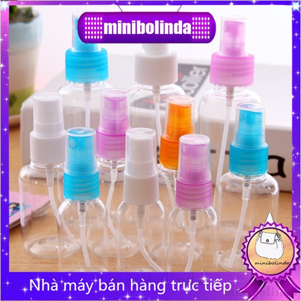 Bình xịt trong suốt đựng mỹ phẩm dung tích 30ml/50ml/75ml/100ml