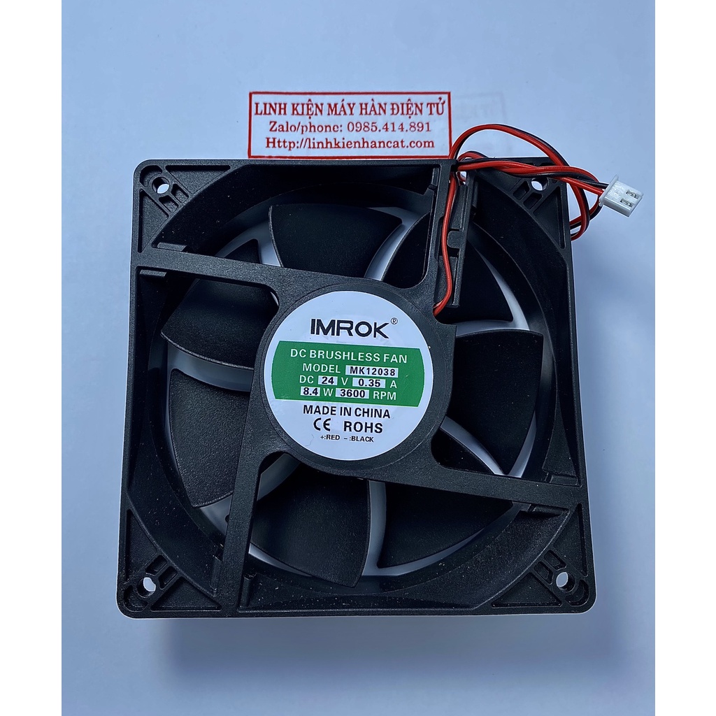 Quạt 24V Dòng 0.35A Kích Thước 12x12x3.8cm