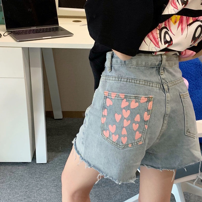 Quần Short Jeans Lưng Cao Thời Trang Mùa Hè Cho Nữ