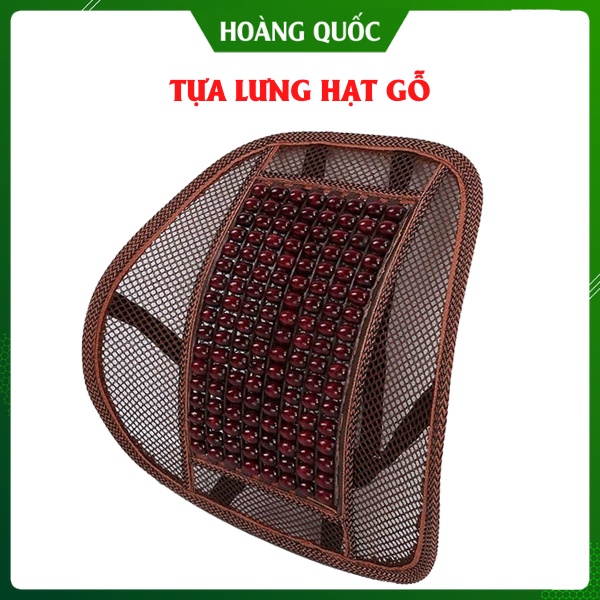 Tựa Lưng Hạt Gỗ Cho Ghế Ô Tô Và Văn Phòng - Tạo Tư Thế Ngồi Chính Xác Chống Mỏi Lưng, Thoáng Mát