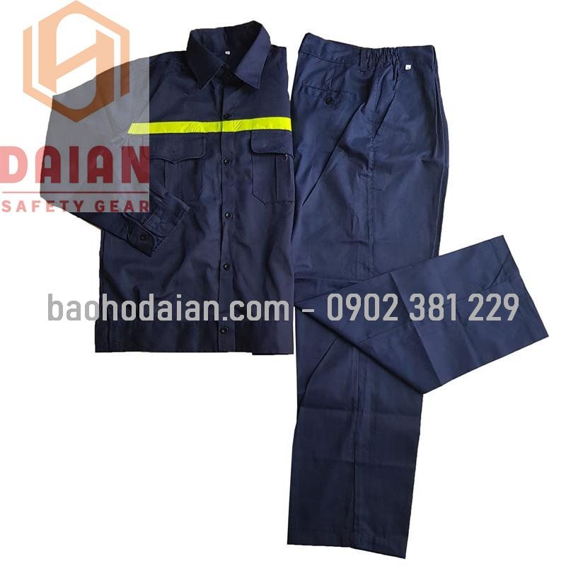 Quần áo bảo hộ lao động phối phản quang vải kaki Nam Định