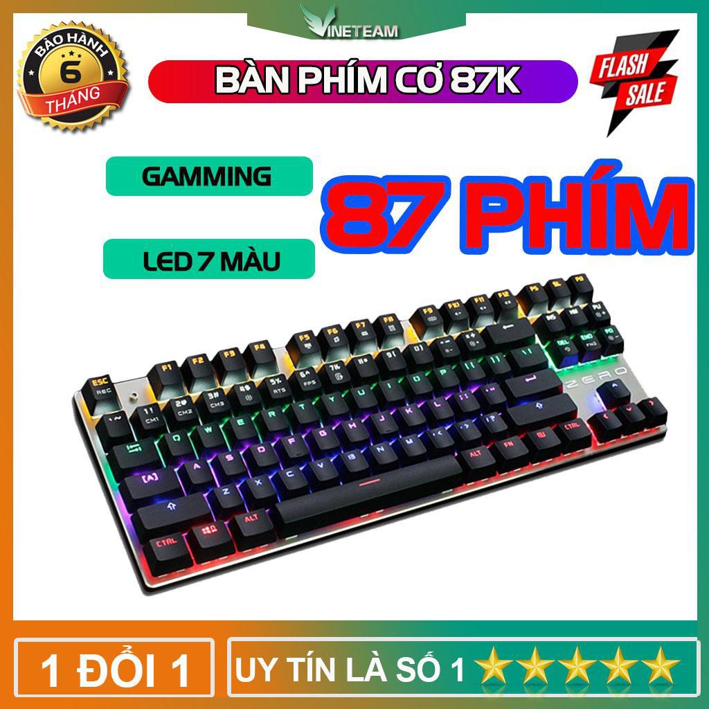 Freeship 50k Bàn Phím Cơ Metoo zÊrÔ TKL Led Rainbow và không led 87 phím