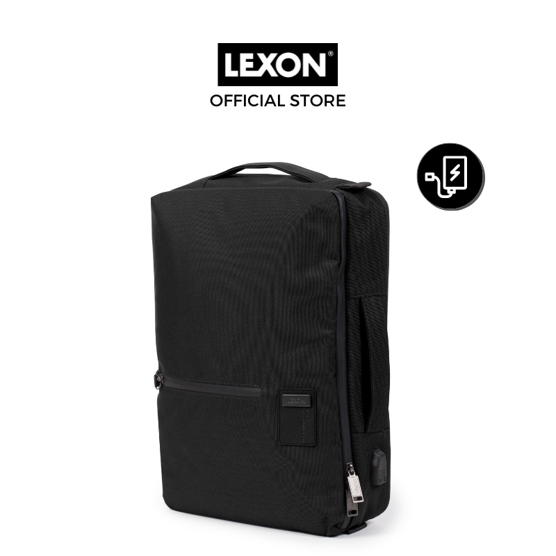 Balo đựng laptop LEXON 15inch kèm quai xách ngang và cổng sạc USB - TRACK DOCUMENT BACKPACK