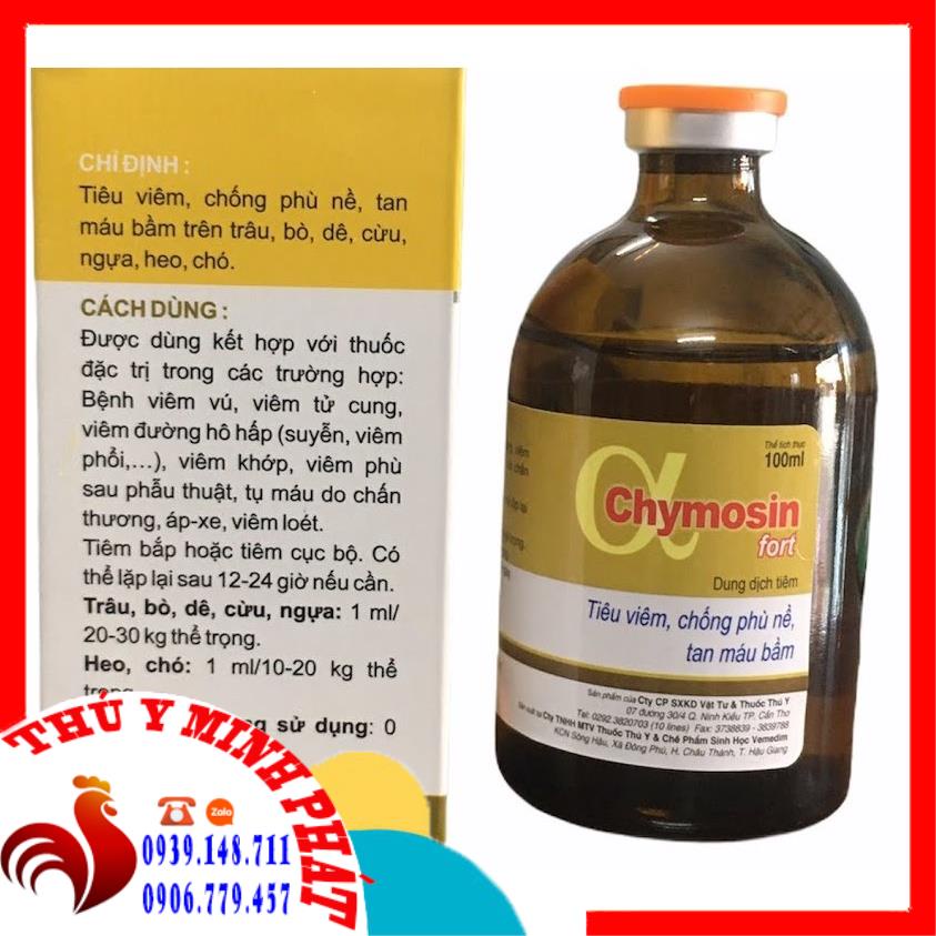 CHYMOSIN FORT CHIA 100ml - Tiêu viêm, chống phù, tan máu bầm cho trâu bò, dê cừu, ngựa, heo, chó