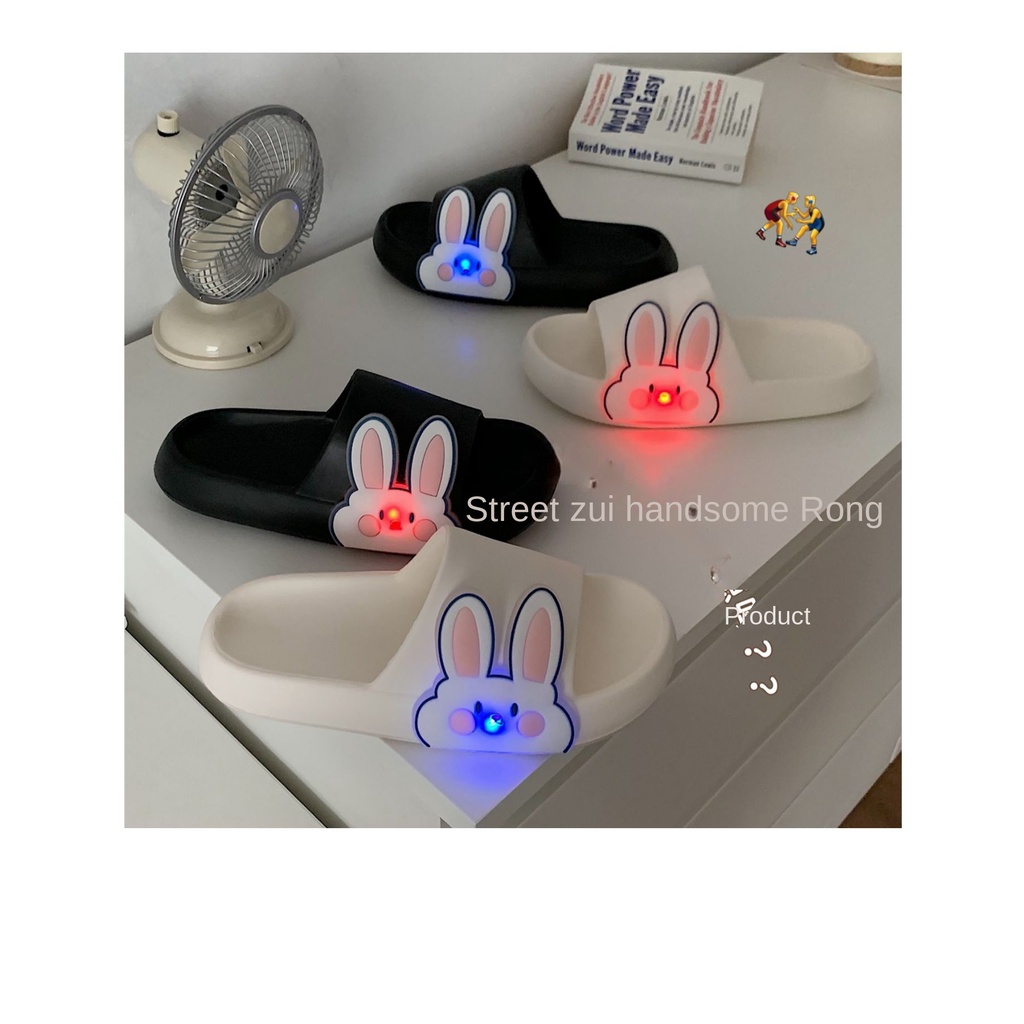 Dép Nhựa eva dép thỏ phát sáng Đế Dày Mềm Mại In Họa Tiết Thỏ Dạ Quang Dễ Thương Thời Trang Mùa Hè Cho Nữ