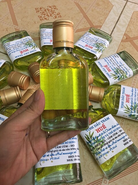 Tinh dầu tràm Huế nguyên chất lọ dẹt 100ml tắm và bôi cho trẻ