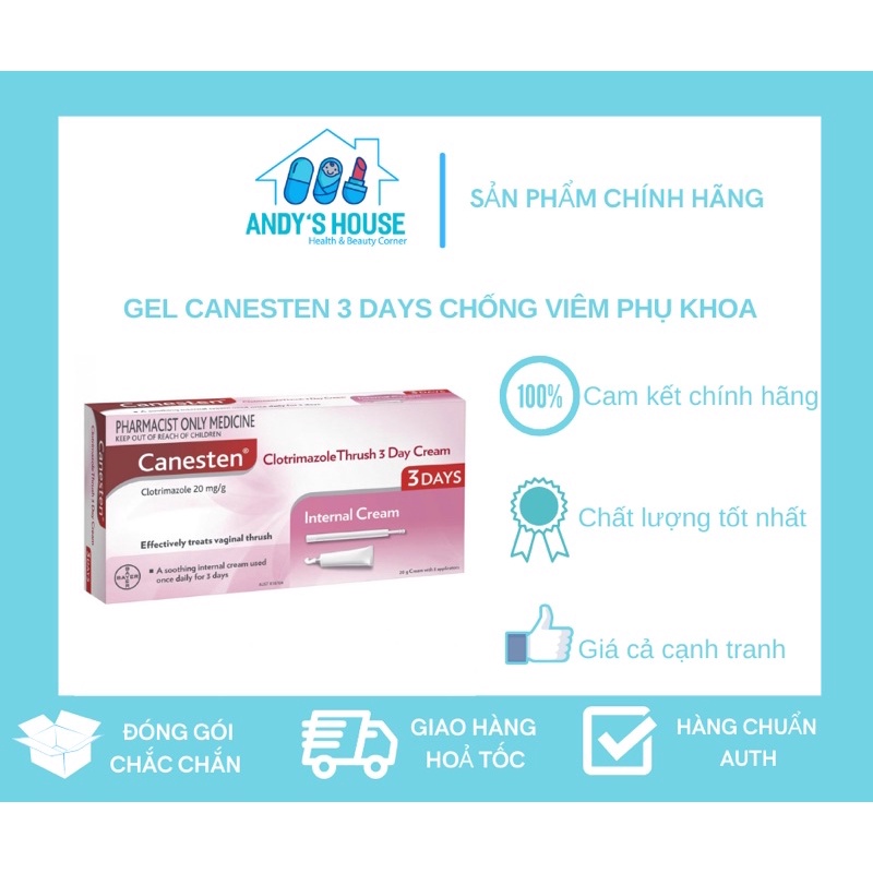 GEL CANESTEN 3 DAYS - 6 DAYS Chống Viêm Nhiễm Phụ Khoa - DATE XA 2024