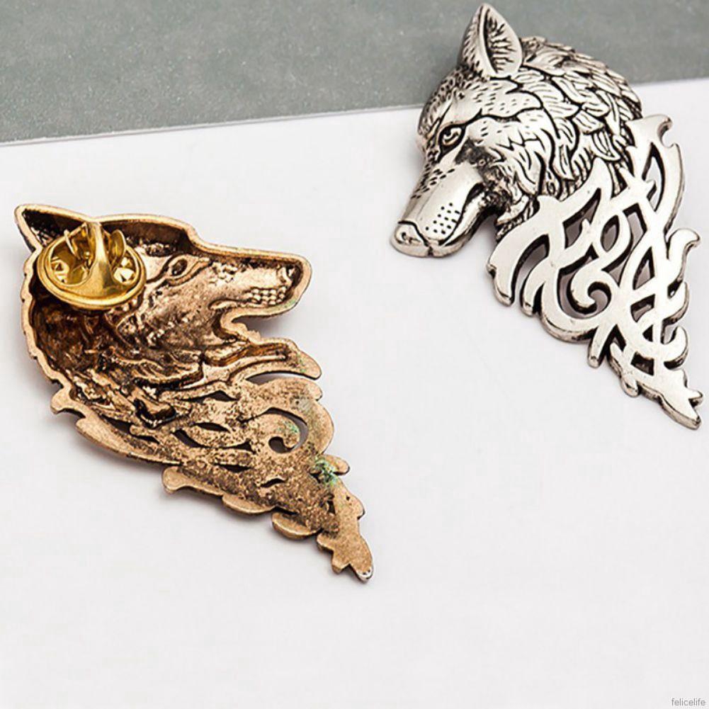 Ghim cài áo hình chó sói dễ thương