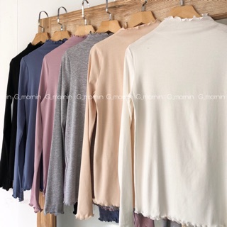 Áo pull cổ lọ viền sóng