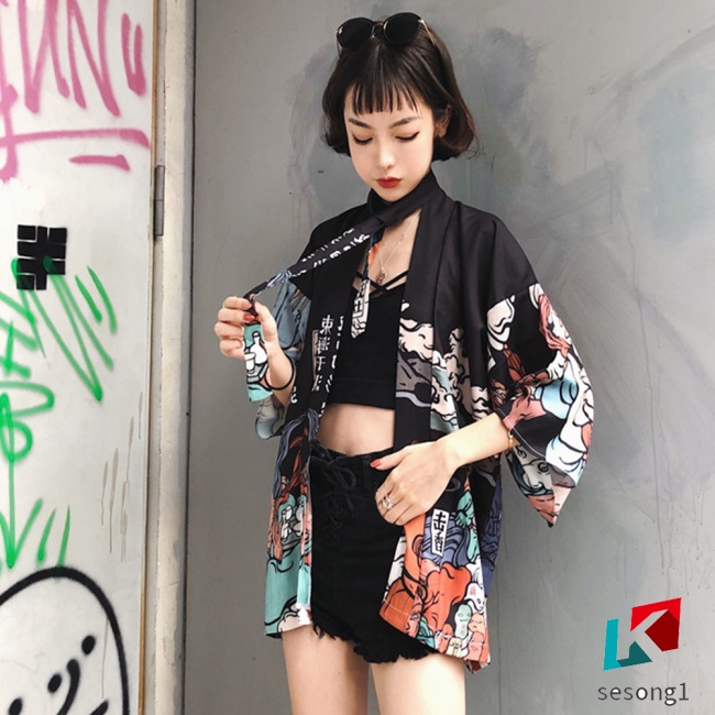 Se Áo Sơ Mi Kiểu Kimono Tay Rộng Phong Cách Vintage Trung Hoa Thời Trang Cho Nam Và Nữ