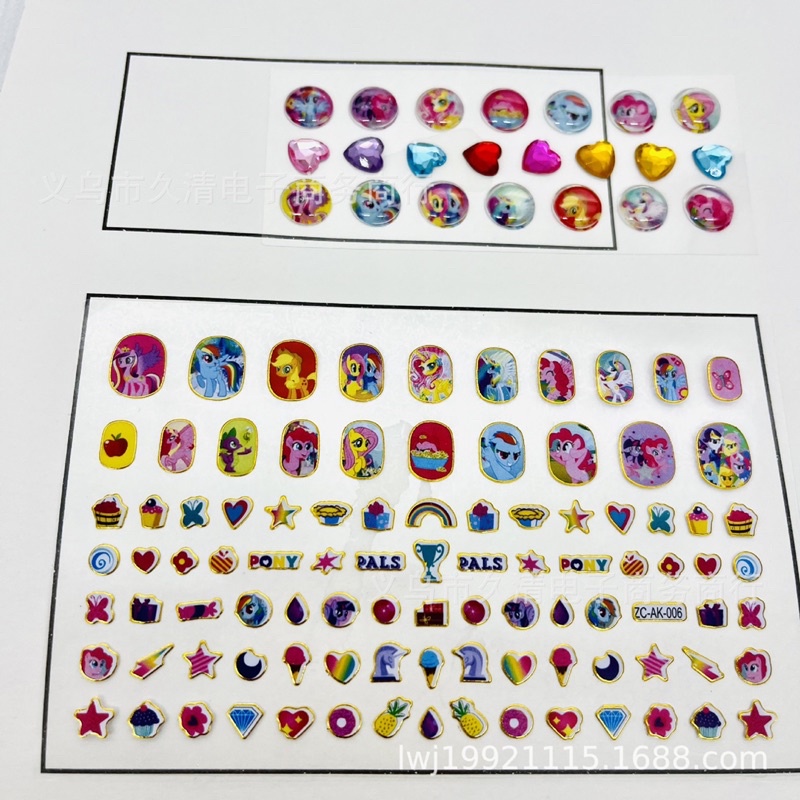 SET Nail sticker  hơn 100 miếng  dán móng tay trẻ em elsa, kitty,nàng tiên cá,công chúa