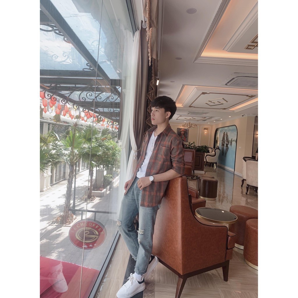 [TẶNG KÍNH] Áo Sơ Mi Nam Dài Tay Họa Tiết Caro Unisex  Form Dáng Rộng Mix Cùng Quần Jean Hàn Quốc Thời Trang MANDO ACB96 | BigBuy360 - bigbuy360.vn