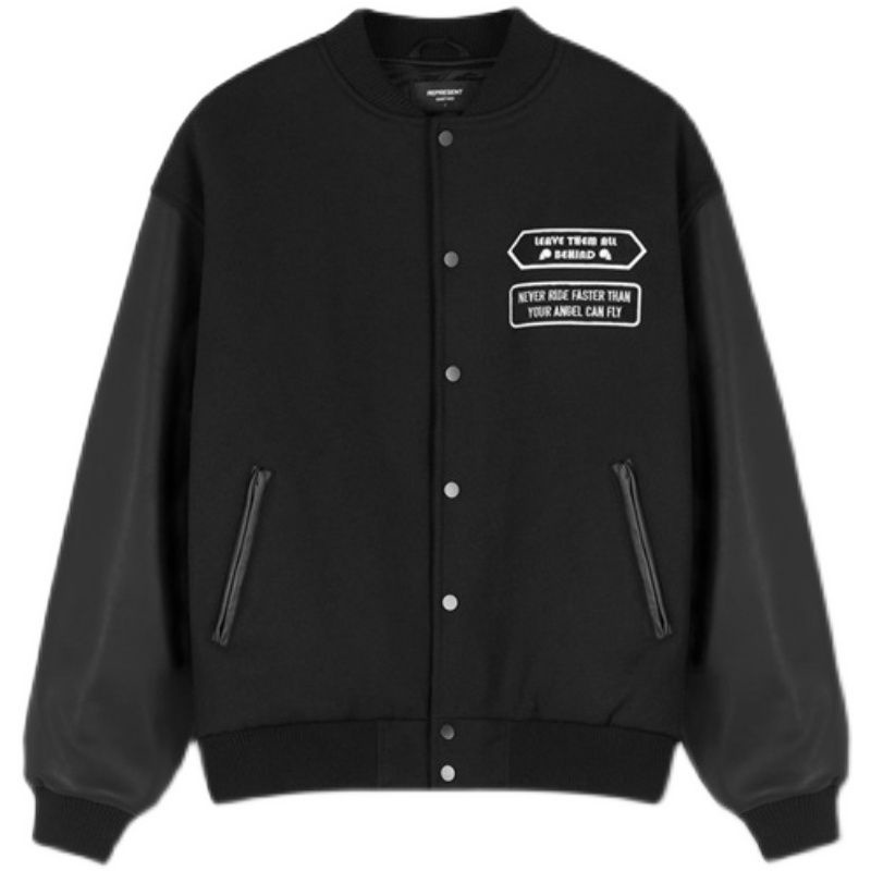 Áo khoác đen tay da hàng cao cấp