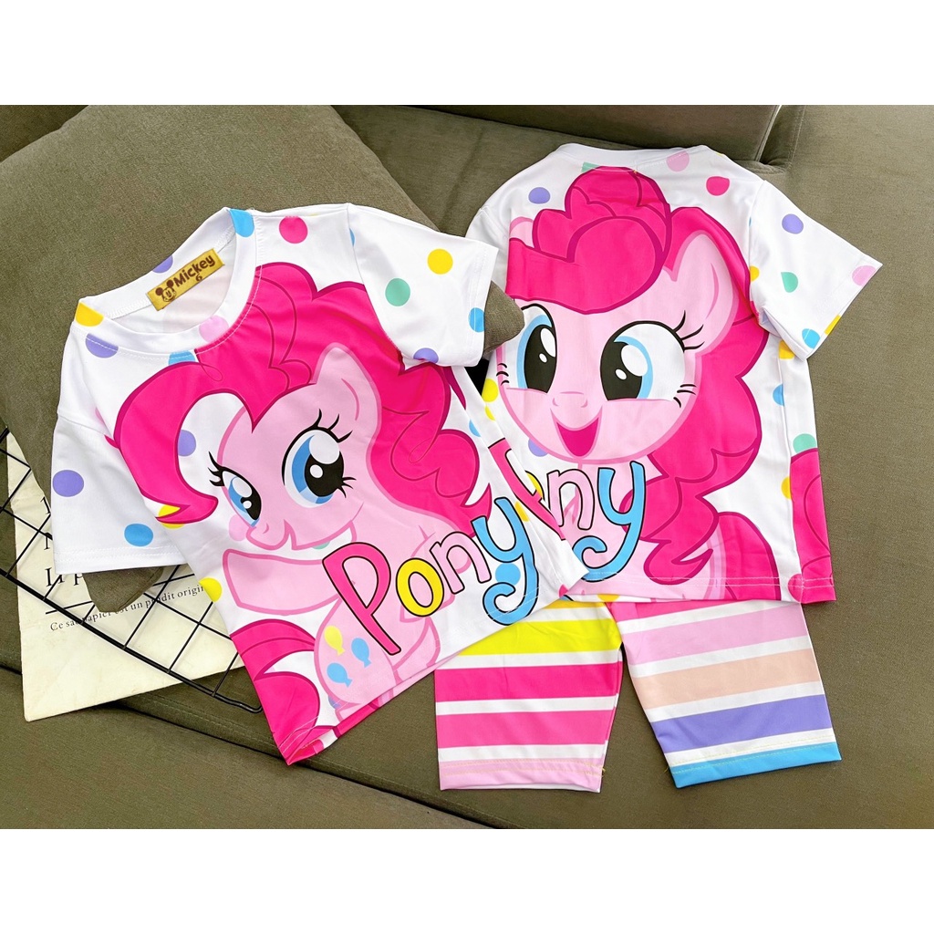 Đồ bộ ngố❤️ bộ lửng bé gái 25-45kg thun lạnh 3D mềm mịn thấm hút mồ hôi tốt J395