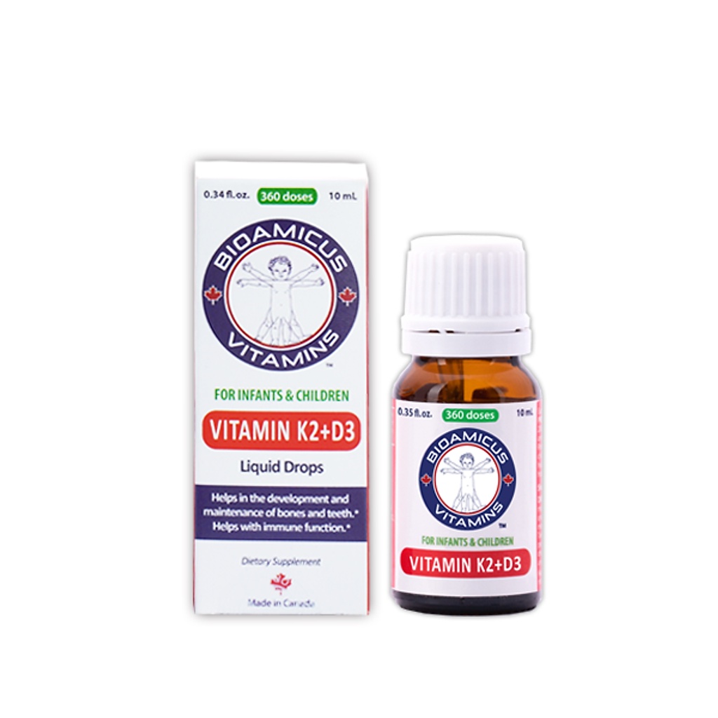 BioAmicus bổ sung Vitamin D3K2 – Công nghệ bao kép độc quyền số 1 thế giới, Lọ 10ml nhỏ giọt