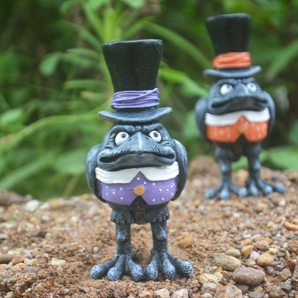 Mô Hình Tượng Chim Quạ Đứng Phong Cách Halloween Sáng Tạo