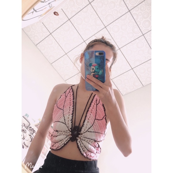 Áo bikini móc bằng len hình con bướm