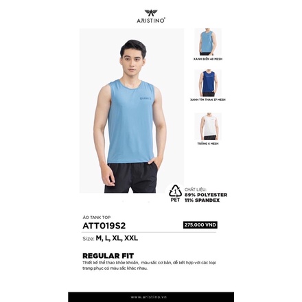 Áo Tank-top nam Aristino ATT019S2 : 275.000₫