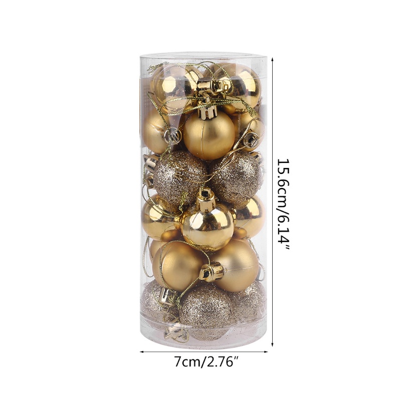Set 24 Trái Châu 3cm Trang Trí Cây Thông Giáng Sinh / Năm Mới
