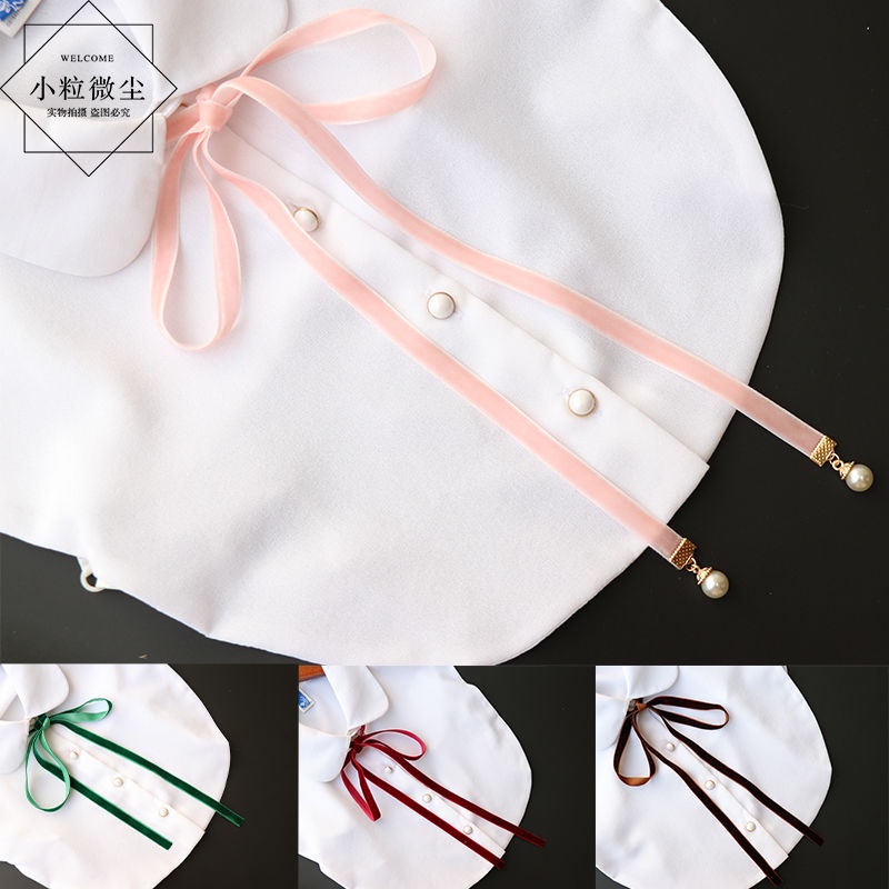 Dây Ruy Băng Nhung Thắt Nơ Cổ Áo Sơ Mi Phong Cách Preppy Nhật Bản Ngọt Ngào Cho Nữ