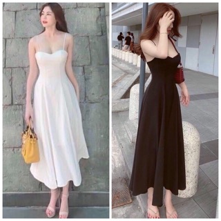 Đầm váy 2 dây maxi có mút ngực (kèm hình thật)