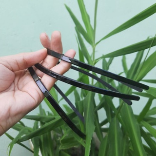 Combo 3 cái Bờm cài tóc bản vuông trơn màu đen (bản nhí 4mm)