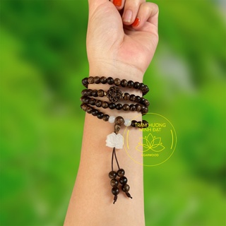 Vòng Trầm Hương Mix Đá - Chuỗi Tràng 108 Hạt- Trầm Hương Sánh Chìm Cao Cấp