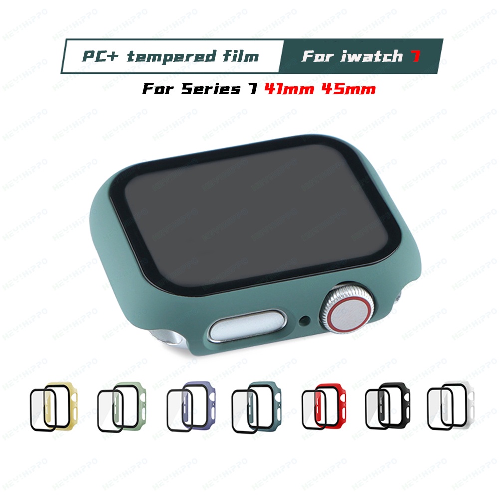 Vỏ phim cường lực PC cho Apple watch 41mm 45mm HD phim Case cho iwatch 7