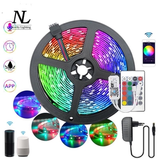 Rgb dây đèn led ánh sáng bluetooth 5050 2835 wifi chống nước đèn linh hoạt ruy băng diode sọc dc 12v led dây 20m 15m 10m