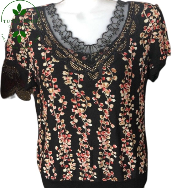 Áo Trung Niên Cho mẹ Hàng Quảng Châu Cao Cấp Vải Von 2 Lớp Đẹp Nhẹ, Mịn Mát, Không Bị Xù