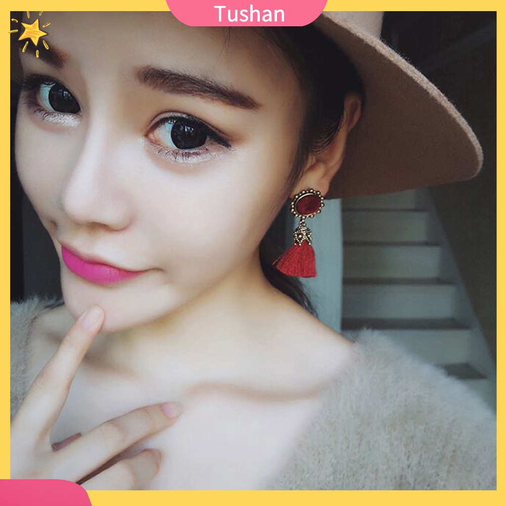 Hoa Tai Dáng Tua Rua Phong Cách Cổ Điển Cho Nữ TUSH