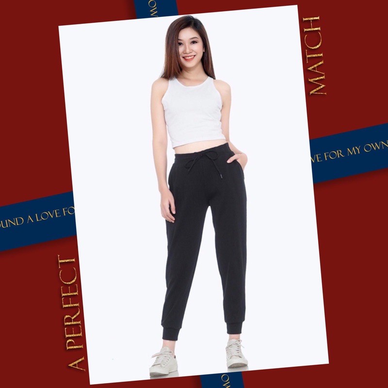 Quần nỉ nữ bo gấu, Quần jogger nỉ nữ form chuẩn chất len tăm đep | BigBuy360 - bigbuy360.vn