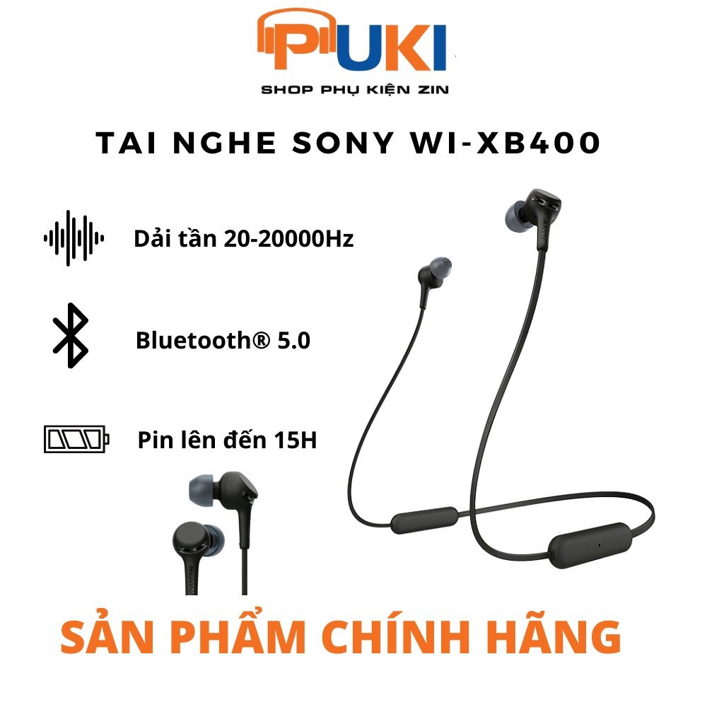 Puki shop / Tai Nghe Bluetooth Sony WI-XB400 - Extra bass Chính Hãng
