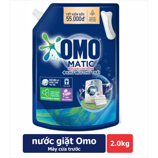 [Hỏa tốc] Nước giặt OMO Matic Cửa Trước Khử Mùi Thư Thái 2kg, 2.9kg, 3.6kg