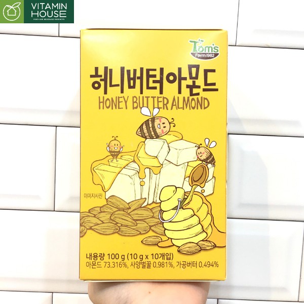 Hạnh nhân tẩm bơ mật ong Tom's Farm 100g [VITAMIN HOUSE]