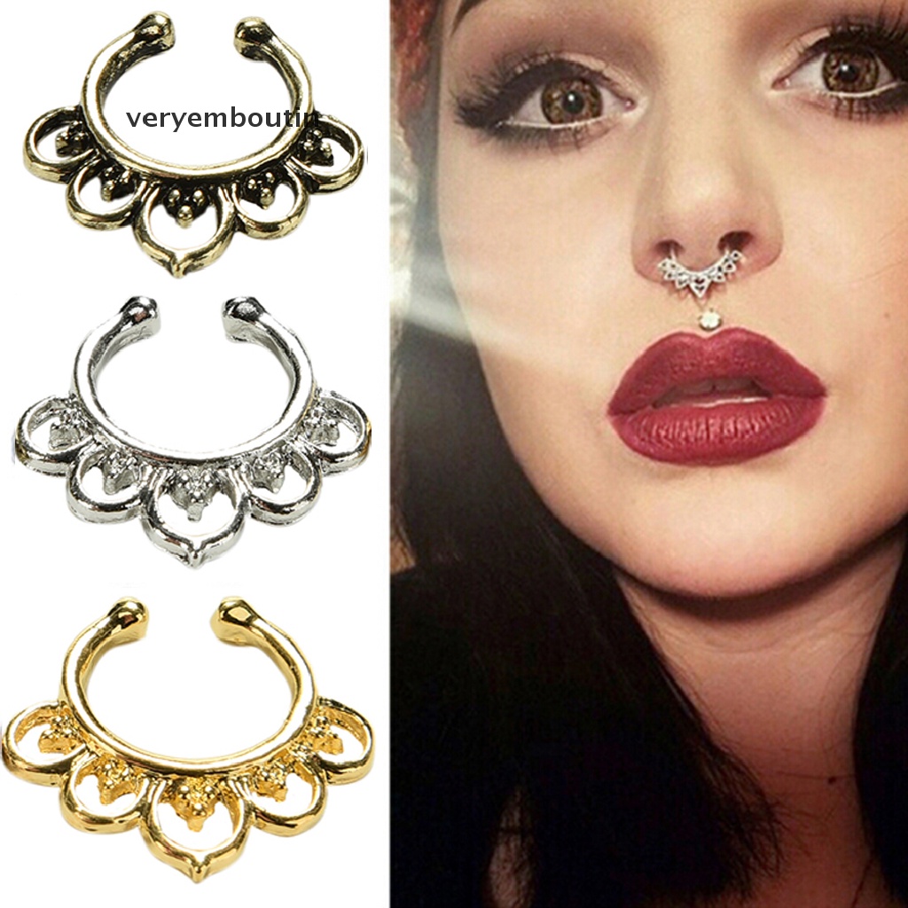 in Fashion Fake Septum Nose Rings Faux Piercing Nose Hoop Nose Studs Body Jewelry n